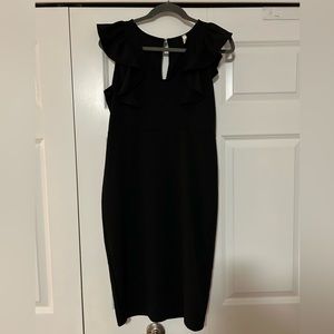 Pink blush black mini dress. Maternity size M